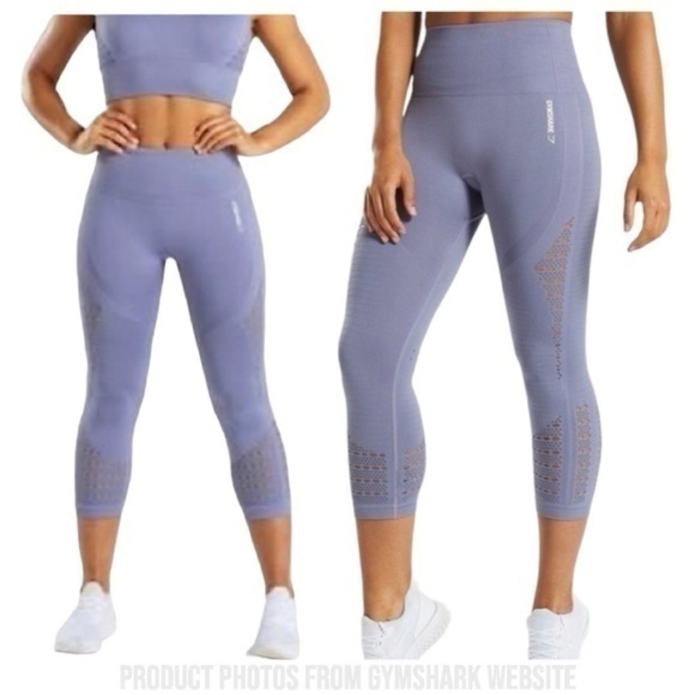 Gymshark Women's‎ Energy Seamless Cutout Leggings in Slate (Size Small) - Picture 2 of 10